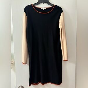 NWOT THML Anthropologie Color-block Black Dress Size Large